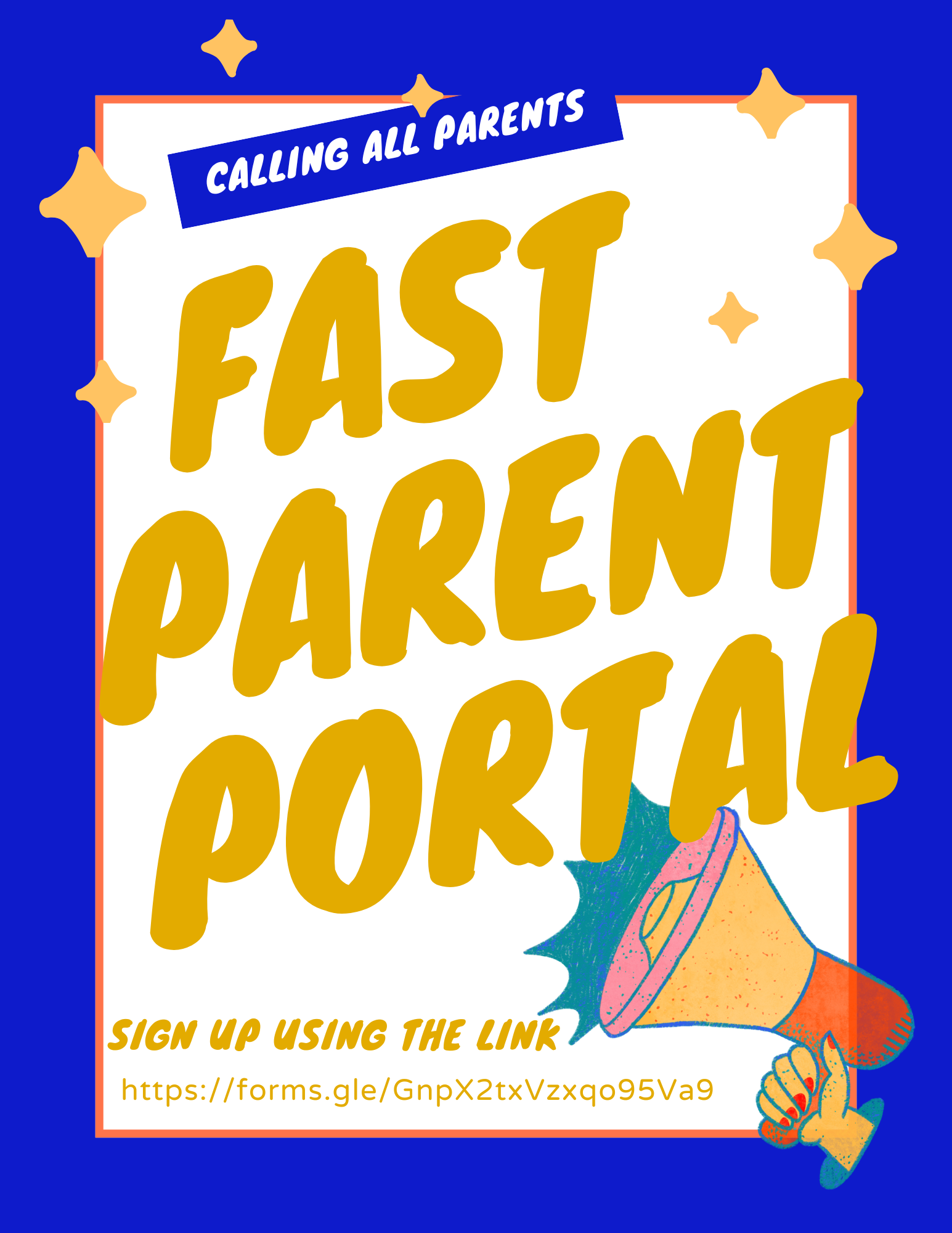  Flyer to sign up for FAST Parent Portal. Link in flyer.